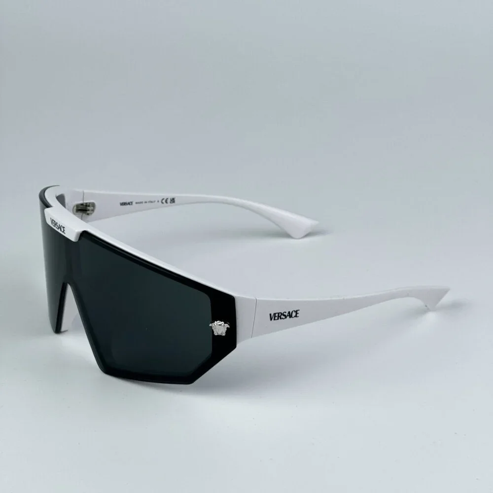 Versace VE4461 314/87 BRAND NEW Sunglasses White Mirror Silver Detachable Lens